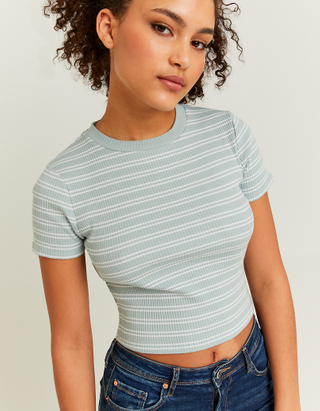 TALLY WEiJL, Gestreiftes Cropped  Basic T-Shirt for Women