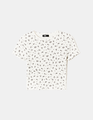 TALLY WEiJL, Floral Cropped Basic T-shirt for Women