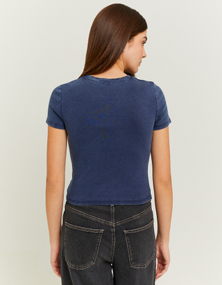 TALLY WEiJL, Blue Cropped Printed T-shirt for Women