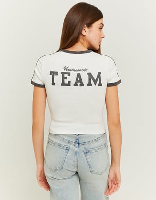 TALLY WEiJL, T-shirt avec impression varsity blanche for Women