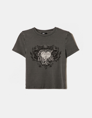TALLY WEiJL, T-shirt imprimé gris delavé for Women