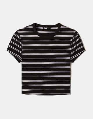 TALLY WEiJL, Striped Ribbed Basic T-shirt for Women