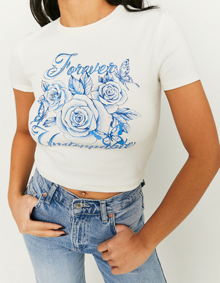 TALLY WEiJL, White Printed T-shirt for Women