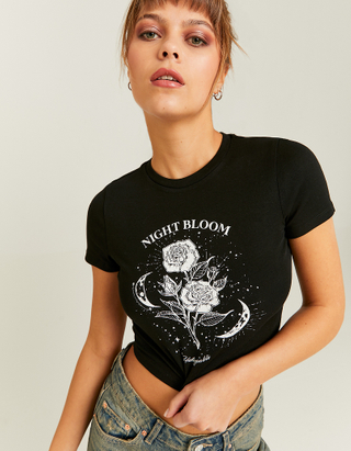 TALLY WEiJL, T-shirt imprimé ajusté noir for Women
