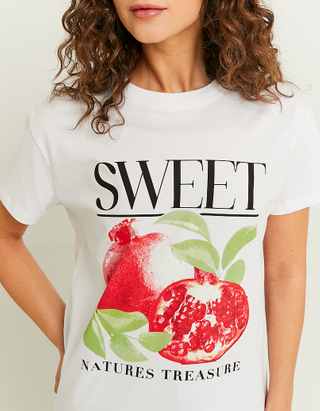 TALLY WEiJL, T-Shirt Oversize Blanc Imprimé for Women
