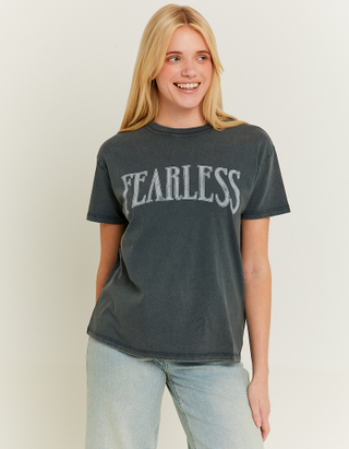 TALLY WEiJL, Grey Oversize Printed T-shirt for Women