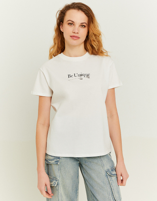 TALLY WEiJL, White Oversize Printed T-shirt for Women