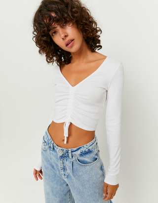TALLY WEiJL, White  Long Sleeves Top for Women