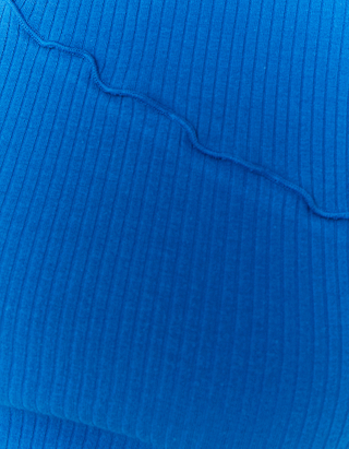 Μπλε Cropped Basic T-Shirt