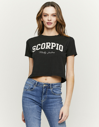 TALLY WEiJL, Black "Scorpio" Printed T-shirt for Women