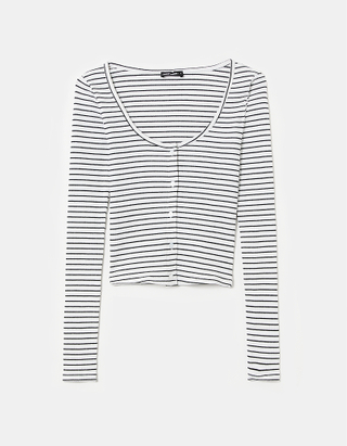 TALLY WEiJL, Ribbed Buttonned Top for Women