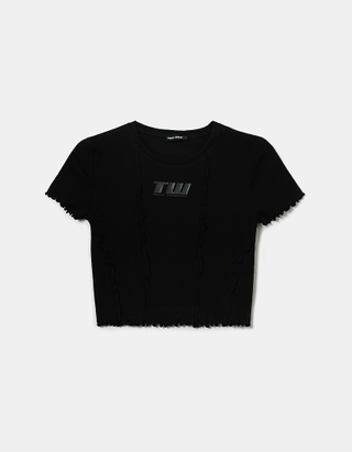 TALLY WEiJL, Black Cropped T-shirt for Women