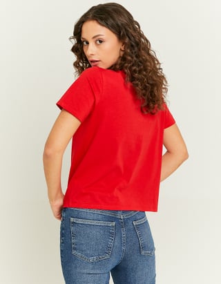 TALLY WEiJL, T-Shirt Oversize Rouge Imprimé for Women