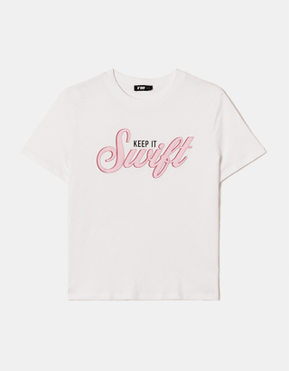 TALLY WEiJL, White Printed Regular T-shirt for Women