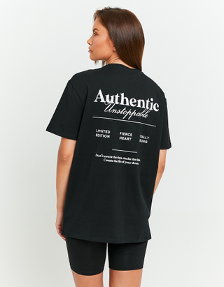 TALLY WEiJL, Schwarzes lockeres Print T-Shirt for Women
