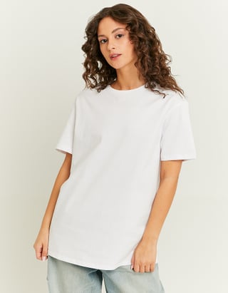 TALLY WEiJL, White Oversize Basic T-shirt for Women
