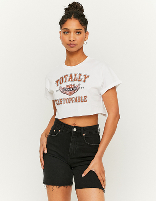 TALLY WEiJL, Cropped Printed T-shirt for Women