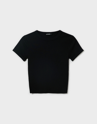 TALLY WEiJL, Black Basic Short Sleeves T-shirt for Women