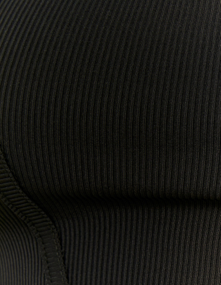 TALLY WEiJL, Μαύρο Cropped Corset Top for Women