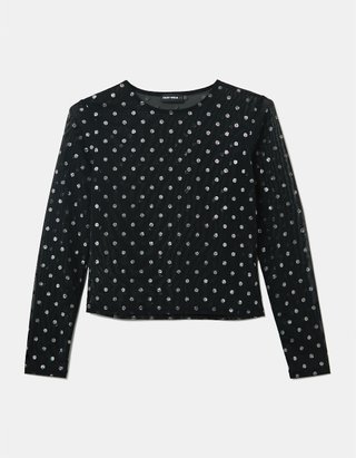 Black Top with Glittered Dots