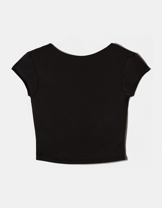 TALLY WEiJL, Black Basic Top with Back Opening for Women