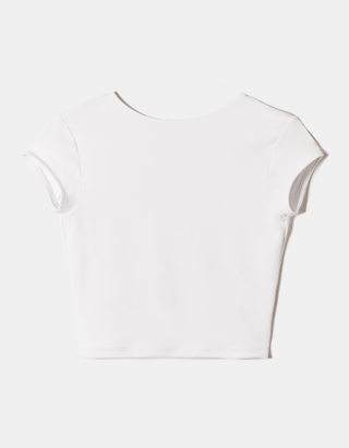 TALLY WEiJL, White Basic Top with Back Opening for Women