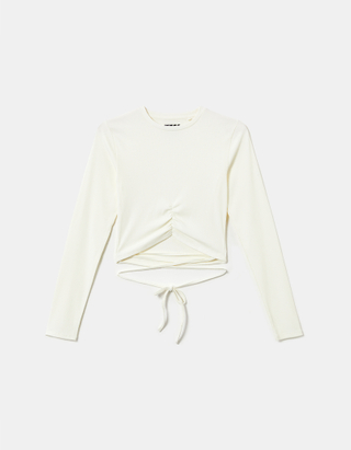 TALLY WEiJL, Top Court à Lacets Blanc for Women
