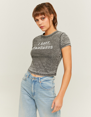 TALLY WEiJL, Acid Wash bedrucktes T-Shirt for Women