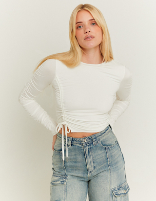 TALLY WEiJL, Weisses Cropped Top mit Fancy Details for Women