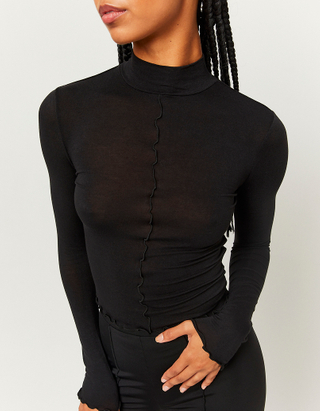 TALLY WEiJL, Black Cropped Basic T-Shirt for Women