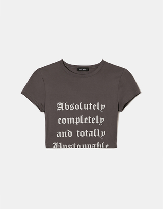 TALLY WEiJL, Graues bedrucktes T-Shirt for Women