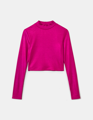 TALLY WEiJL, Top Corto Lucido Rosa for Women