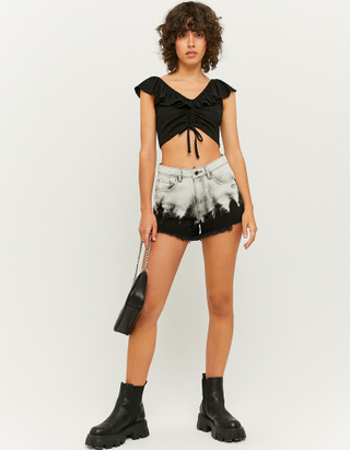 Ruffle Ruched Crop Top