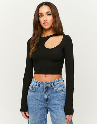 TALLY WEiJL, Top Cut Out a Costine Nero for Women