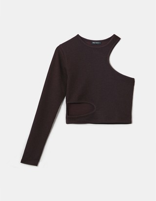 TALLY WEiJL, Brown Cropped Cut out  Top for Women