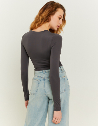 TALLY WEiJL, Graues Cropped Top mit Herz Cut Out for Women