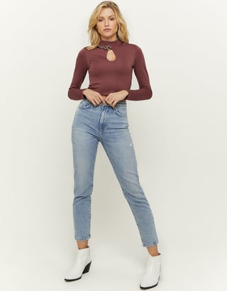 TALLY WEiJL, Chain Cut Out Cropped Top for Women