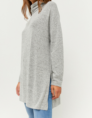 TALLY WEiJL, Pull Oversize Col Roulé Gris for Women