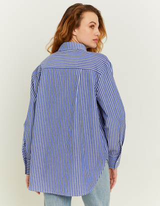 TALLY WEiJL, Blaues Oversize Shirt mit weissen Streifen for Women