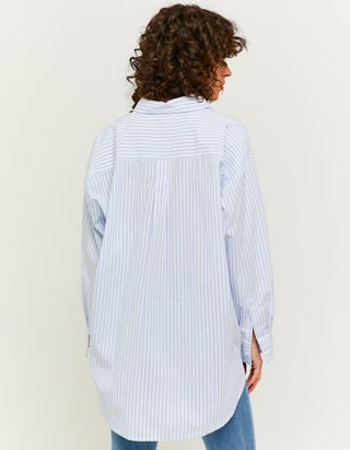 Blue Extra Long Long Sleeves Shirt