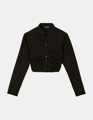TALLY WEiJL, Μαύρο Ruched μακρυμάνικο πουκάμισο for Women