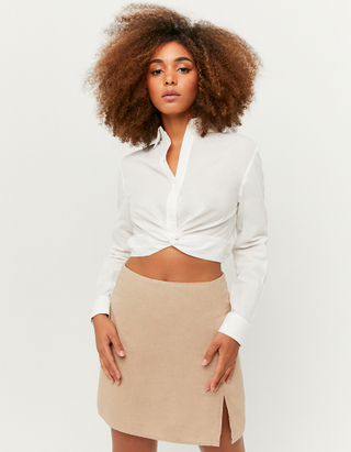 TALLY WEiJL, White Buttoned Down Plain Blouse for Women