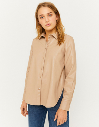 TALLY WEiJL, Chemise Manches Longues Similicuir Boutonné for Women