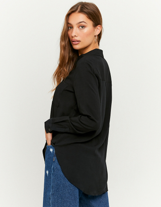 TALLY WEiJL, Black Buttoned Down Plain Basic Shirt for Women