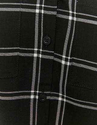 Black Buttoned Down Check Shirt