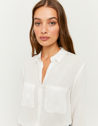 White Buttoned Down Plain Basic Shirt