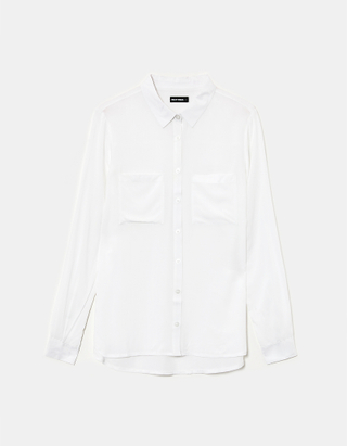 White Buttoned Down Plain Basic Shirt