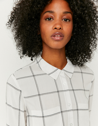 White Buttoned Down Check Shirt