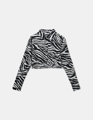 TALLY WEiJL, Cropped Animal print Shirt for Women