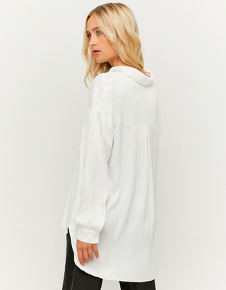 TALLY WEiJL, Chemise Manches Longues en Satin Blanc for Women